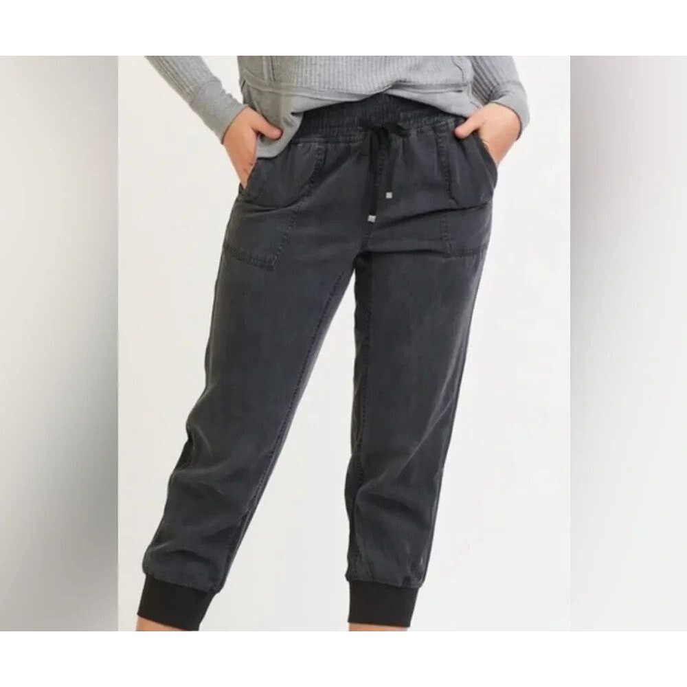 NWT Dex High Rise Jogger Sofia Pants Jeans Jet Black Sz L NEW